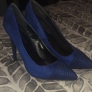 Revamped Royal Blue Mesh Heels